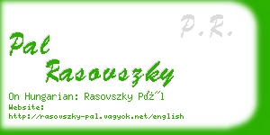 pal rasovszky business card